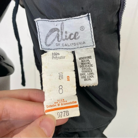 Vintage Black Lace Alice Of California Set Sz S Maxi Skirt & Top Crop Sleeveless - Picture 15 of 15